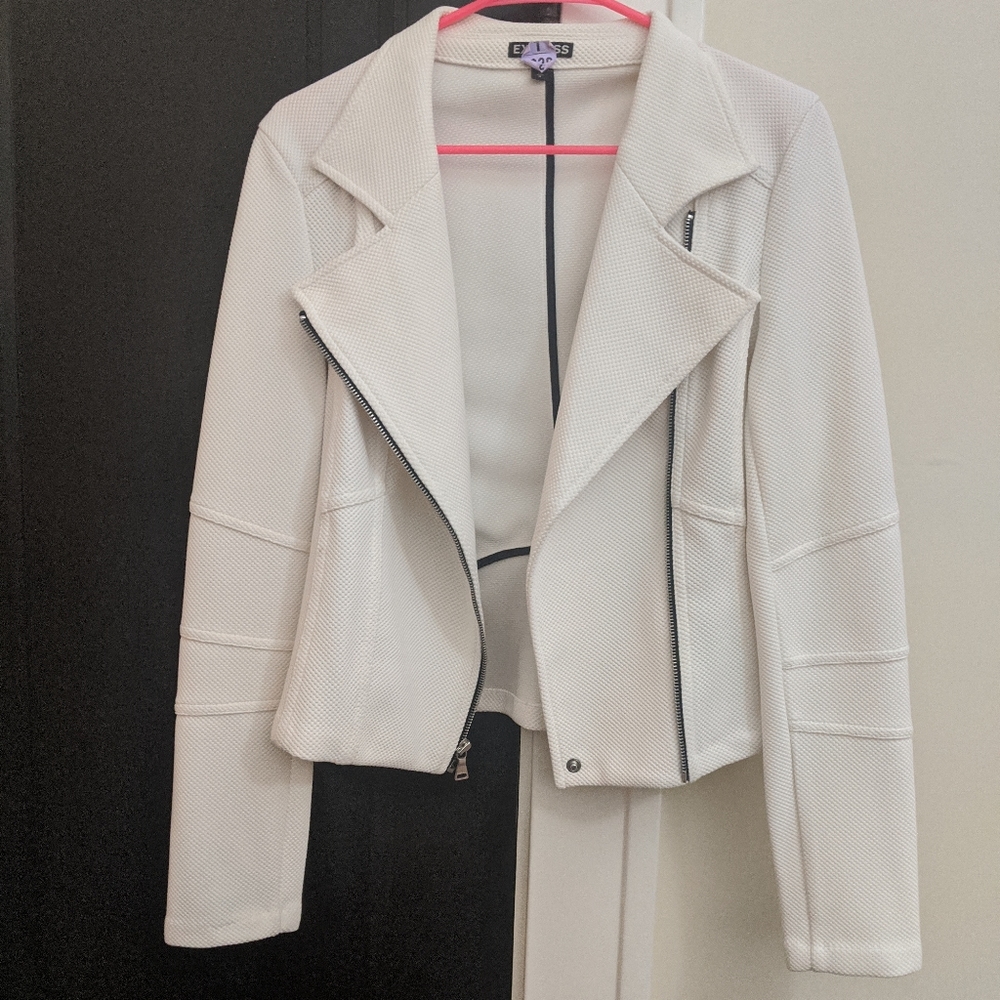 White Moto Jacket